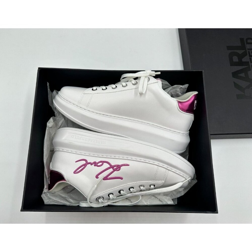 NIB Karl Lagerfeld Women Sneakers kapri Signia Leather KL62510A US 9 HTF - Picture 12 of 16